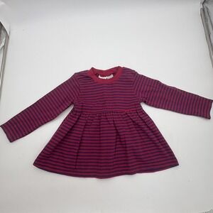 J.G. Hook Dress Girls 4T Red Navy Stripe Long Sleeve Skater Jersey Knit